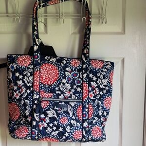 Vera Bradley Blue and Red Quilted Tote Bag